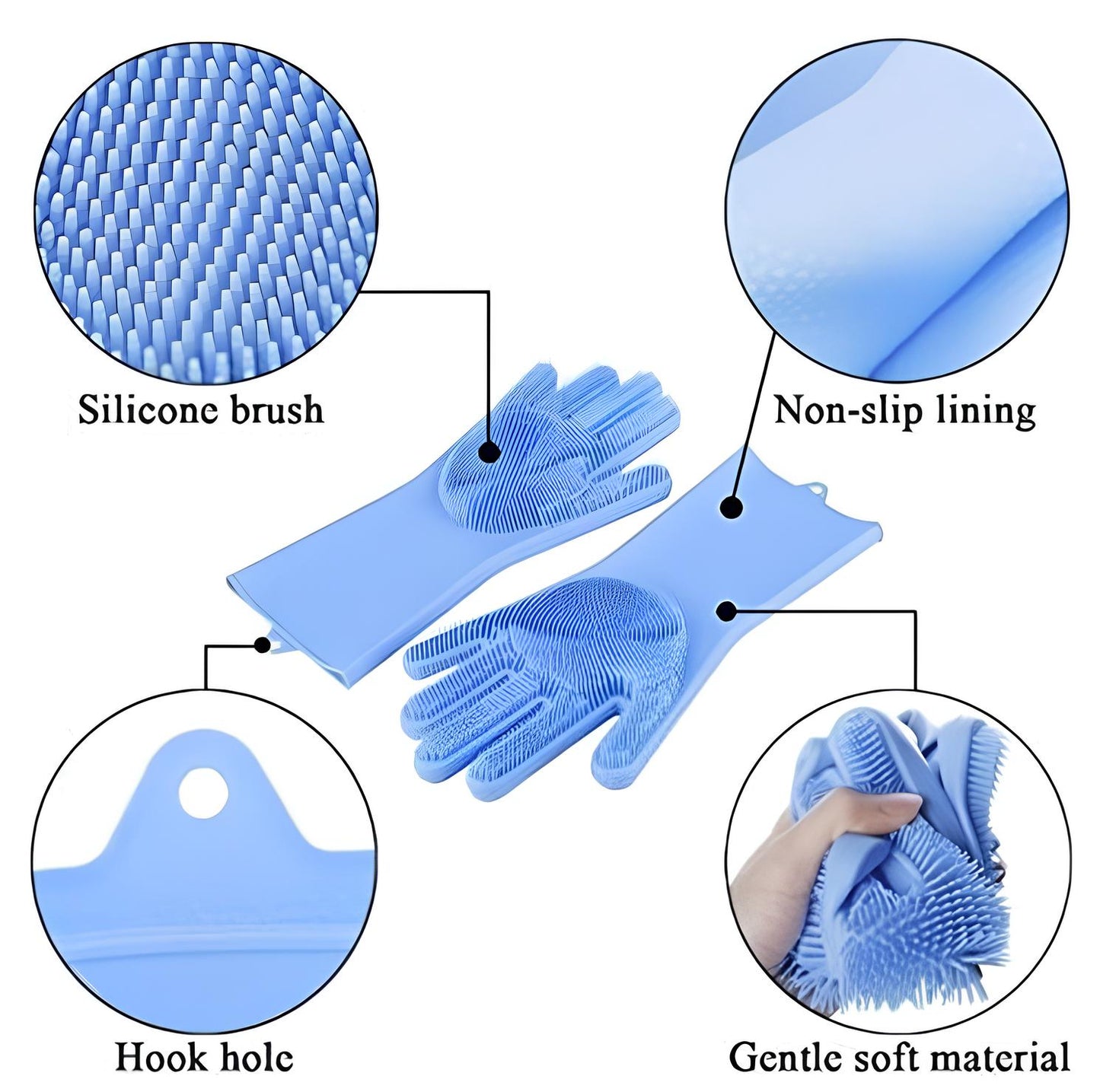 All-in-One Multi-Purpose Silicone Cleaning Gloves – Wash, Scrub & Protect Hands
