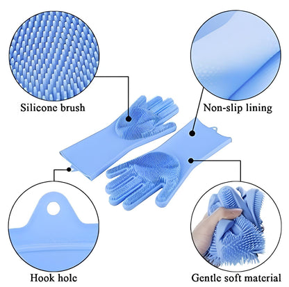 All-in-One Multi-Purpose Silicone Cleaning Gloves – Wash, Scrub & Protect Hands
