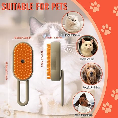 Steam massage brush for pets | USB Rechargeable Battery | 50% OFF
