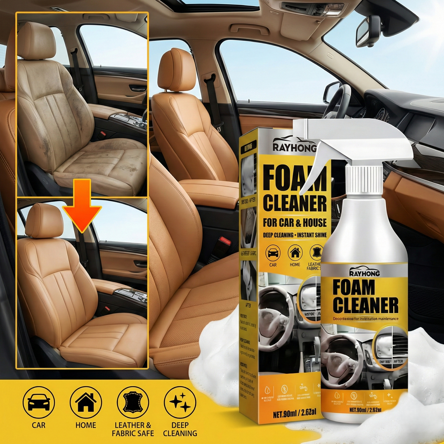 All-in-One Foam Cleaner for Car & Home |    Limited 50% OFF
