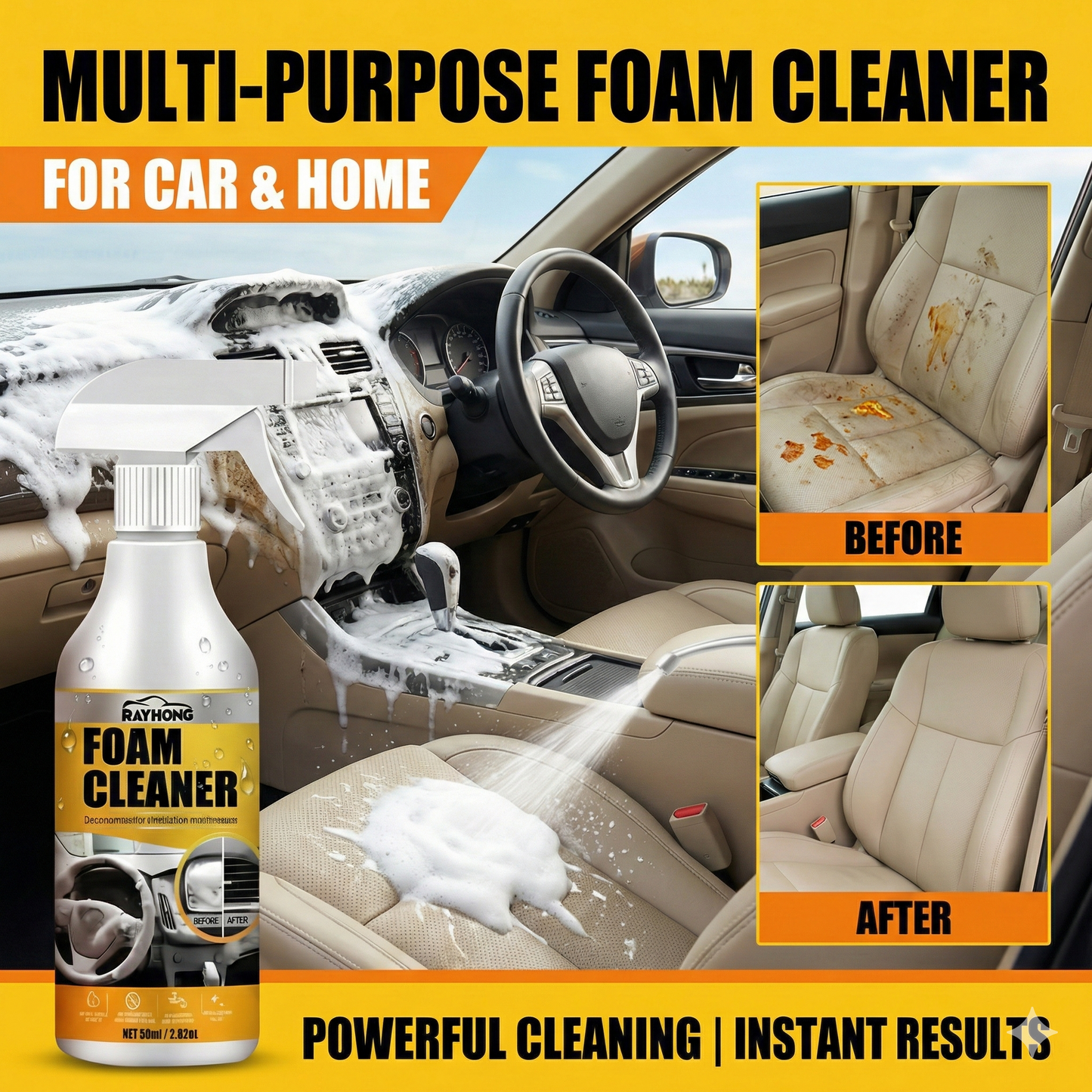 All-in-One Foam Cleaner for Car & Home |    Limited 50% OFF