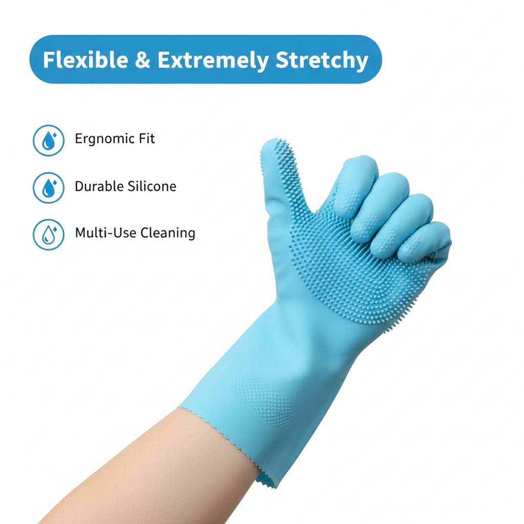 All-in-One Multi-Purpose Silicone Cleaning Gloves – Wash, Scrub & Protect Hands