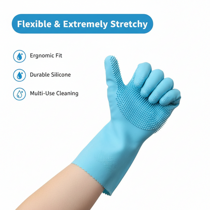 All-in-One Multi-Purpose Silicone Cleaning Gloves – Wash, Scrub & Protect Hands