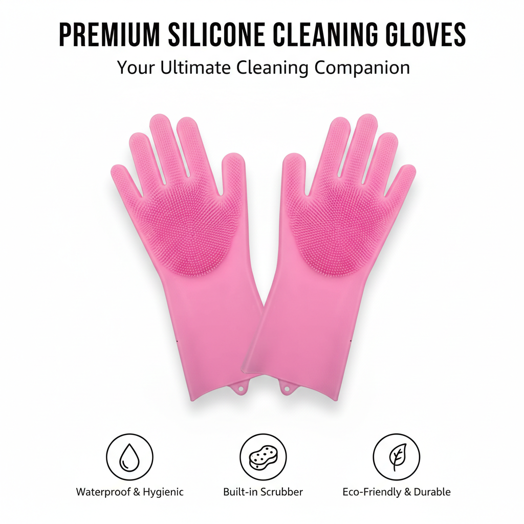 All-in-One Multi-Purpose Silicone Cleaning Gloves – Wash, Scrub & Protect Hands