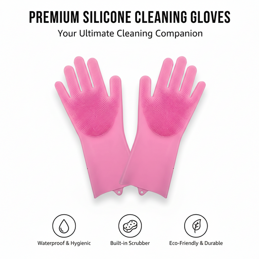 All-in-One Multi-Purpose Silicone Cleaning Gloves – Wash, Scrub & Protect Hands
