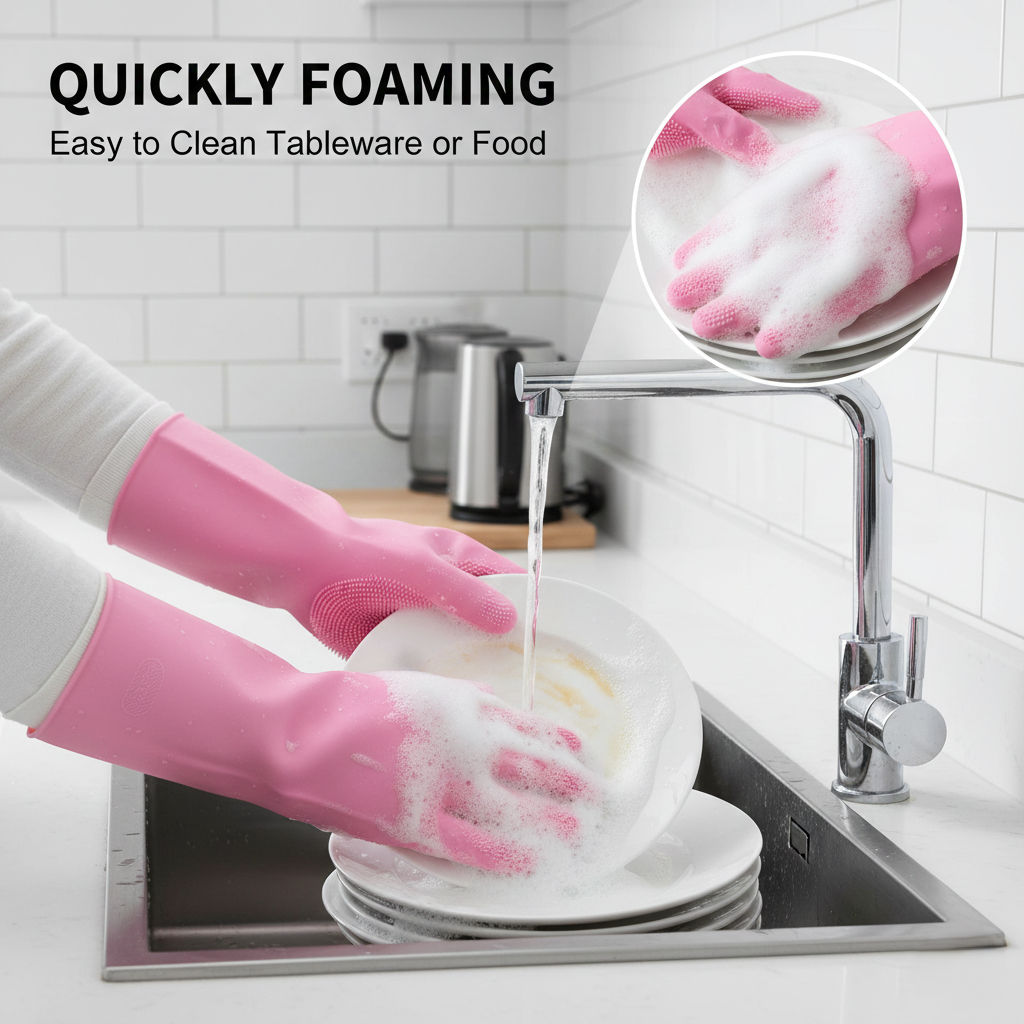 All-in-One Multi-Purpose Silicone Cleaning Gloves – Wash, Scrub & Protect Hands