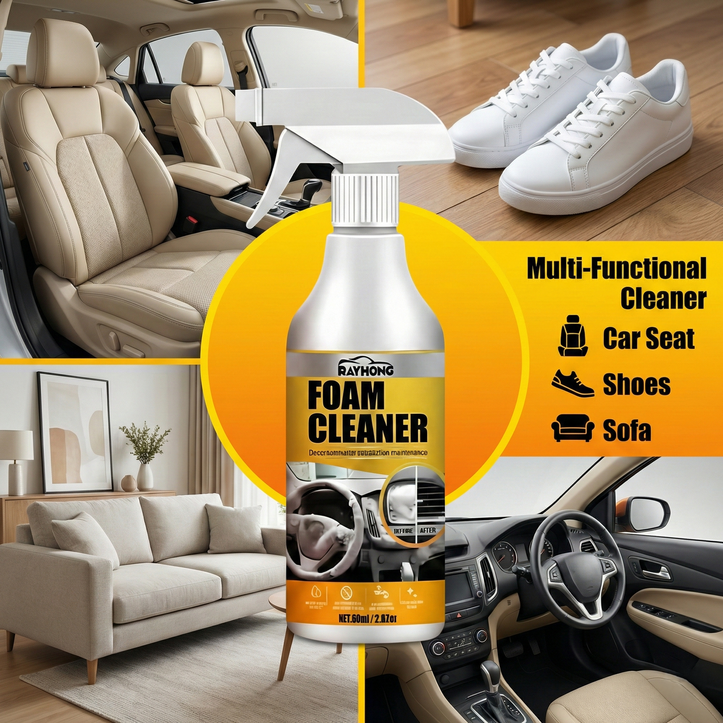 All-in-One Foam Cleaner for Car & Home |    Limited 50% OFF