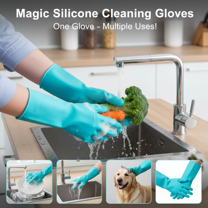 All-in-One Multi-Purpose Silicone Cleaning Gloves – Wash, Scrub & Protect Hands
