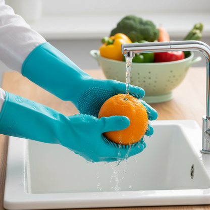 All-in-One Multi-Purpose Silicone Cleaning Gloves – Wash, Scrub & Protect Hands