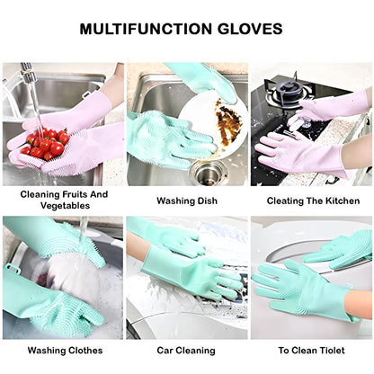 All-in-One Multi-Purpose Silicone Cleaning Gloves – Wash, Scrub & Protect Hands