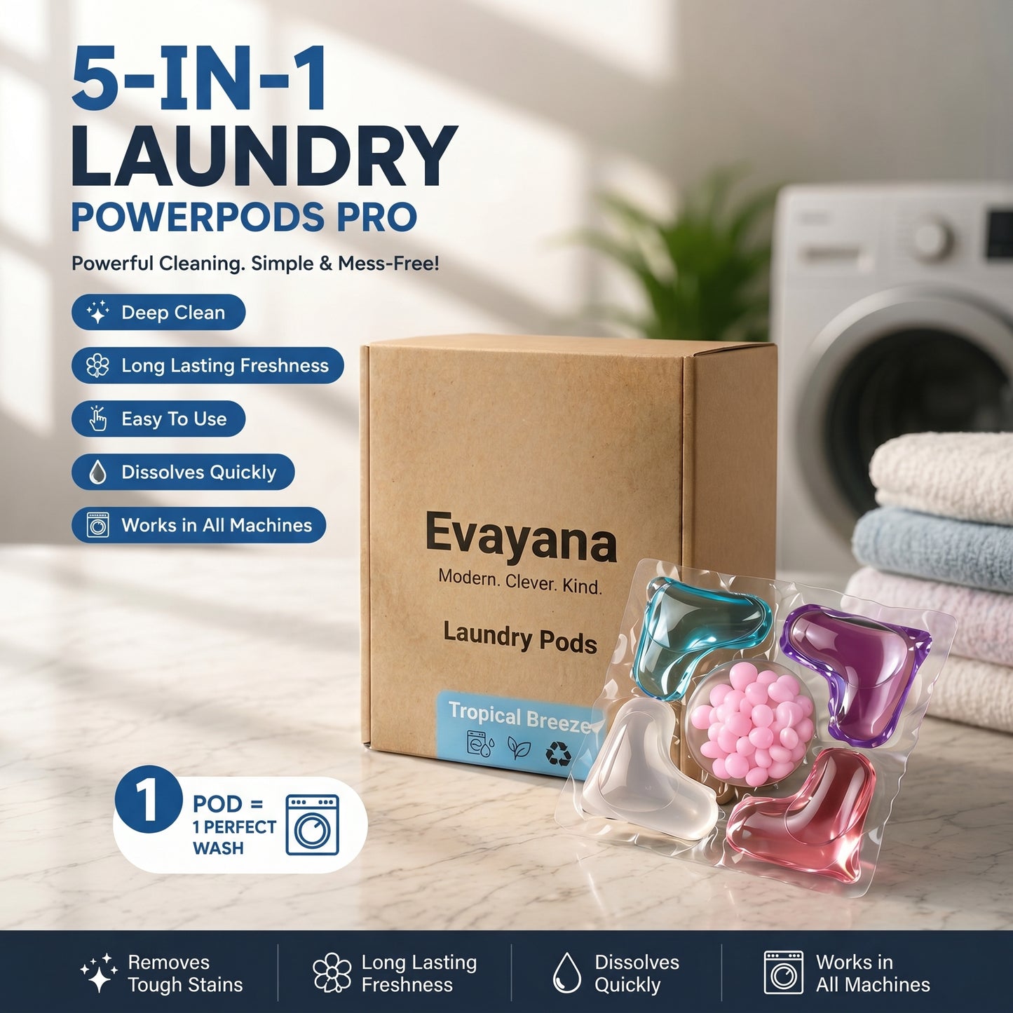 India’s #1 Viral Laundry Pods - Deep Clean in 1 Wash (Pack Of 30)